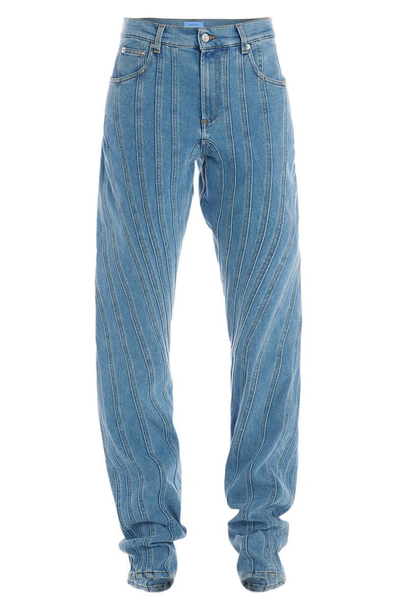 MUGLER Spiral Low Waist Denim Baggy Jeans, Alternate, color,
