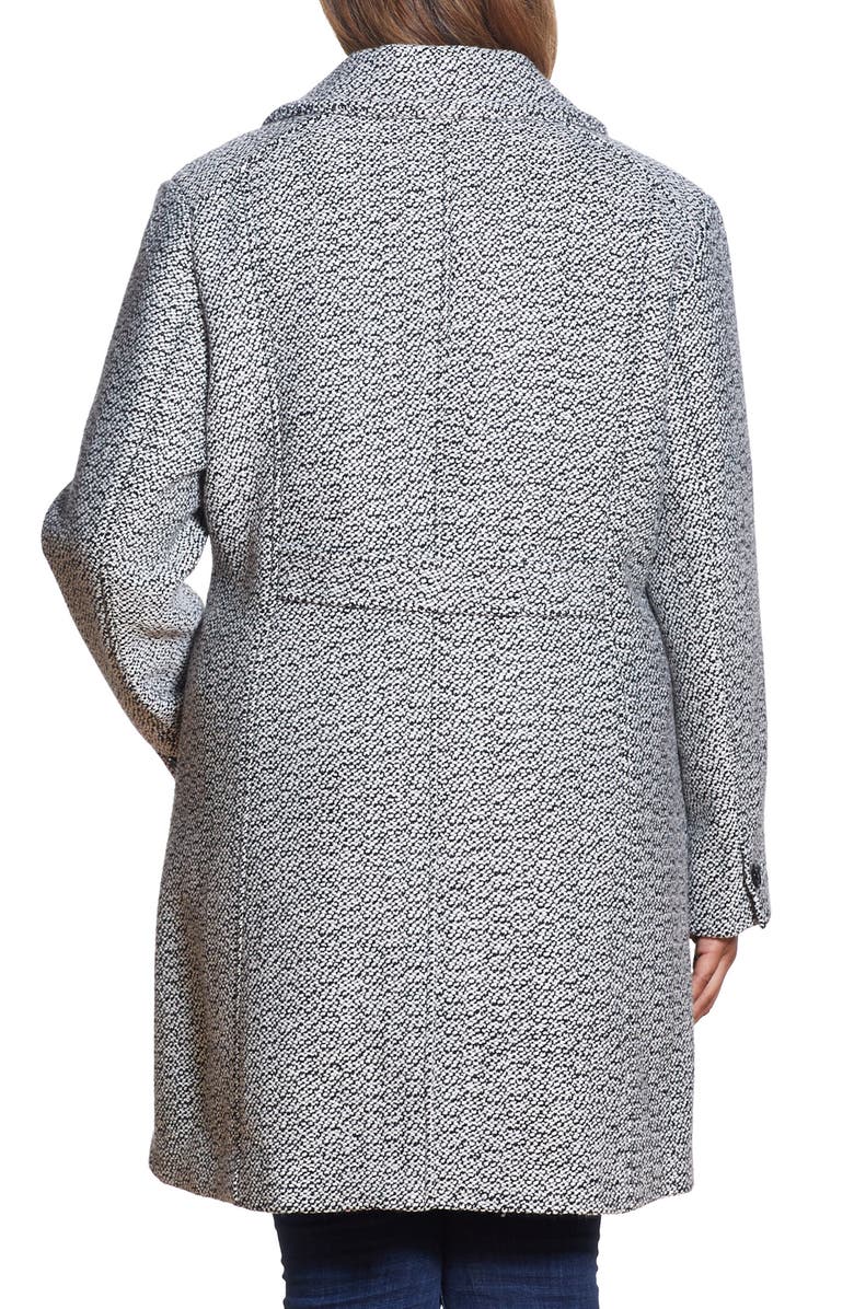 Gallery Notch Collar Tweed Coat, Alternate, color, Black/ White