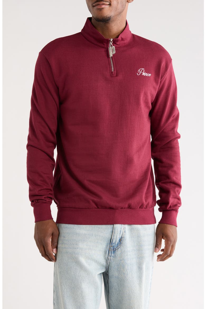 Fleece Quarter Zip Sweatshirt, Main, color, BROWN