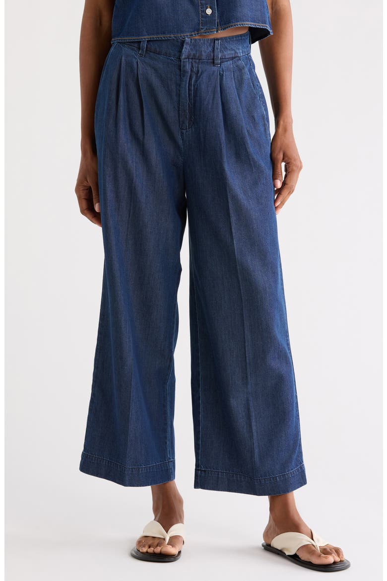 High Waist Crop Wide Leg Jeans, Main, color, INDIGO1187