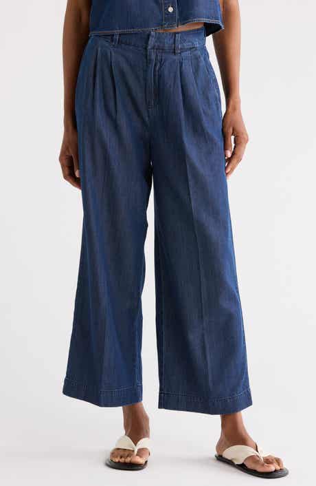 Good American High Waist Crop Wide Leg Jeans