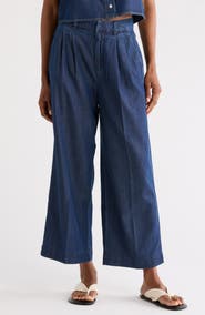 Good American High Waist Crop Wide Leg Jeans