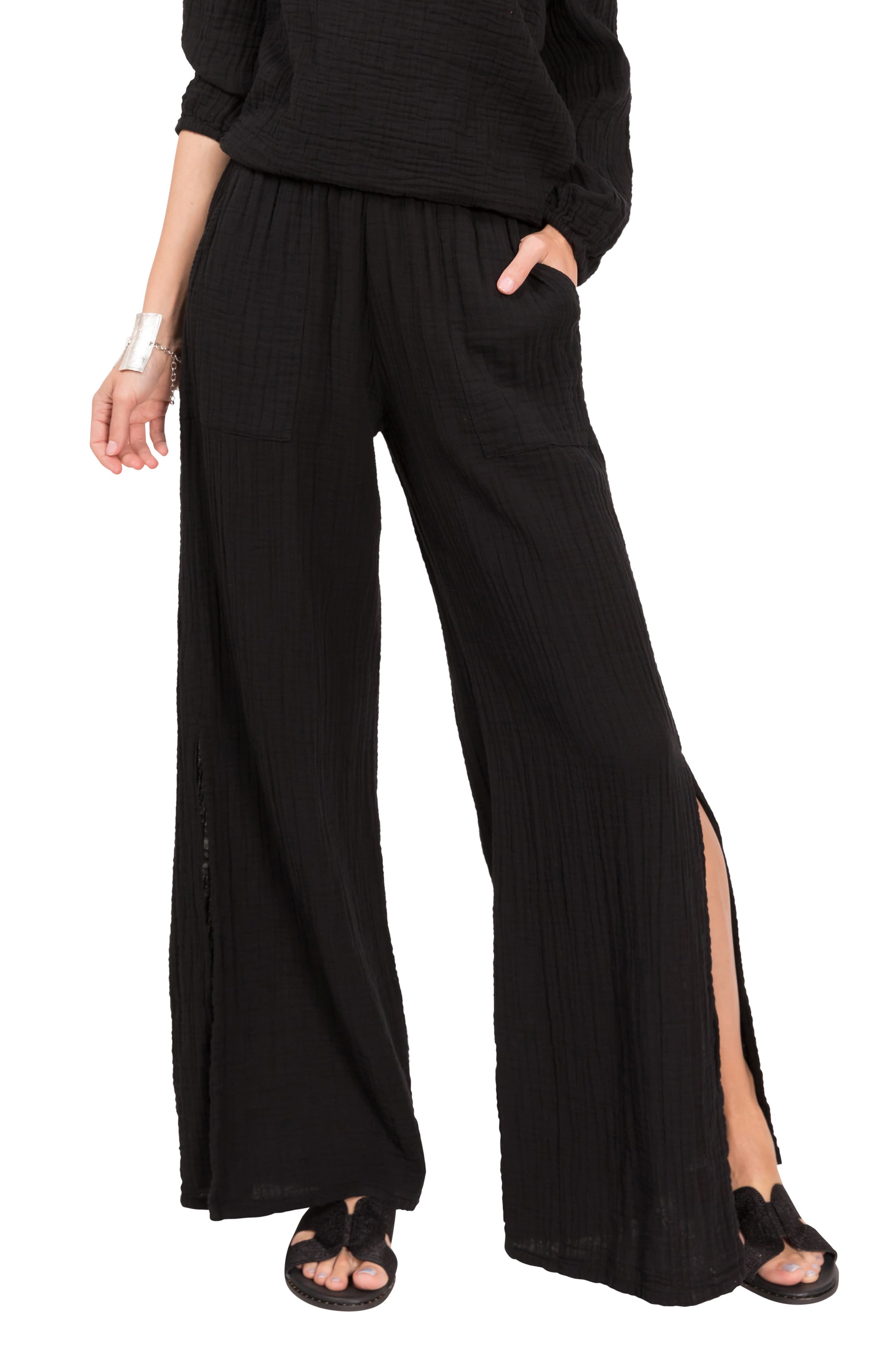 Riley Gauze Split Hem Pants