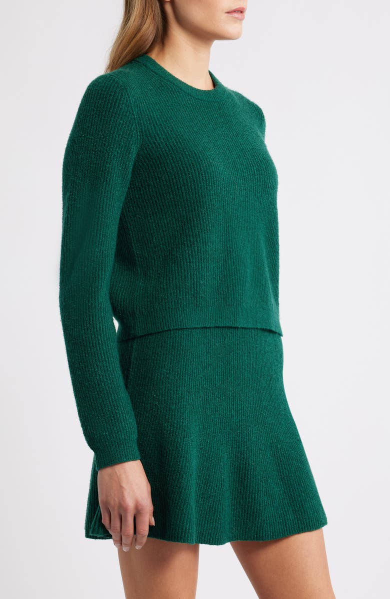 French Connection Vhari Rib Knit Top, Alternate, color, Evergreen