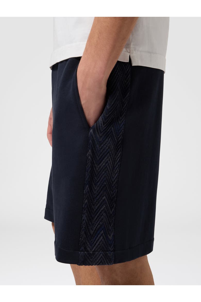 Cotton Fleece Shorts With Knit Inserts, Alternate, color, Blue