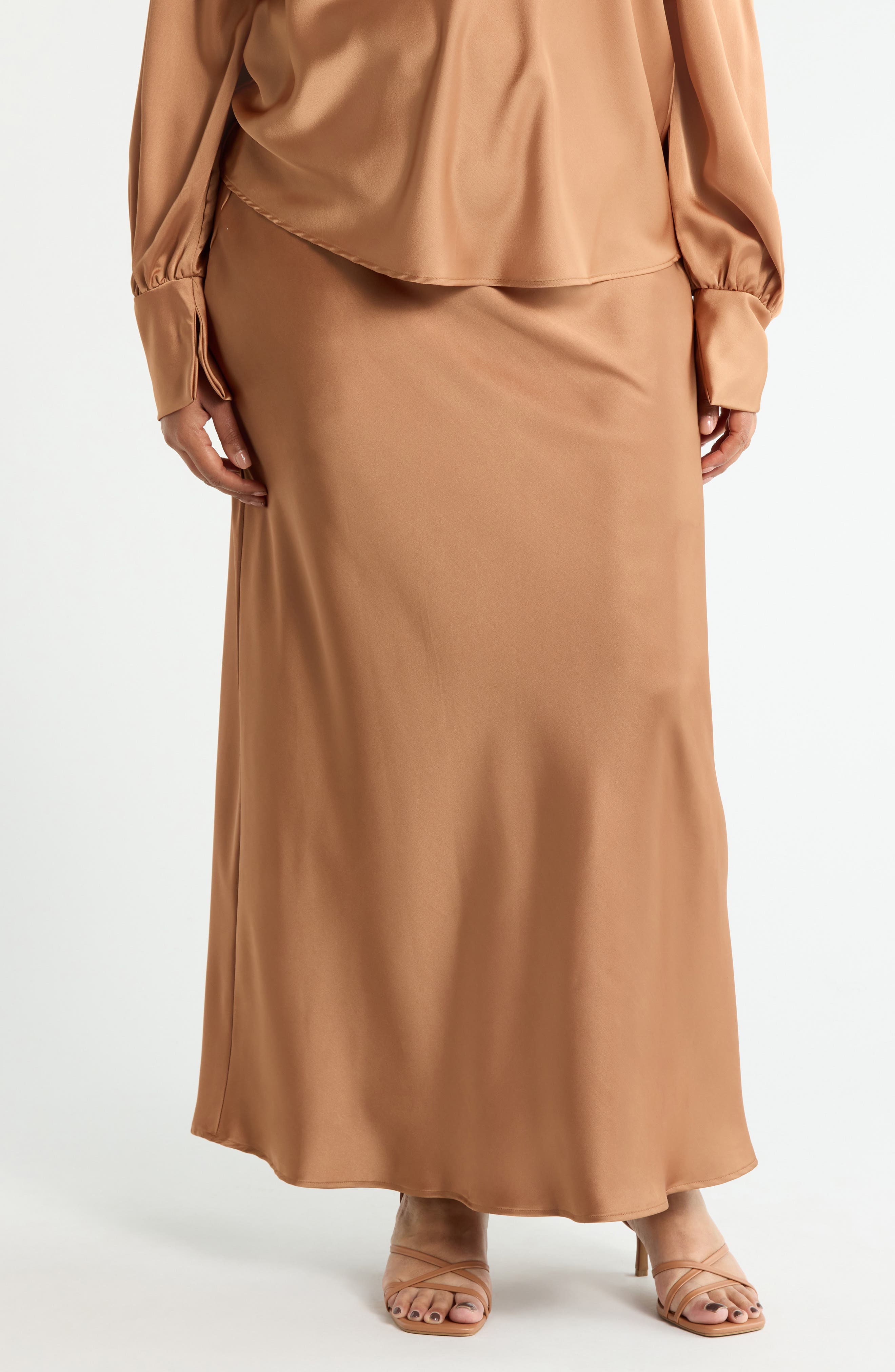 Satin A-Line Skirt - image 3
