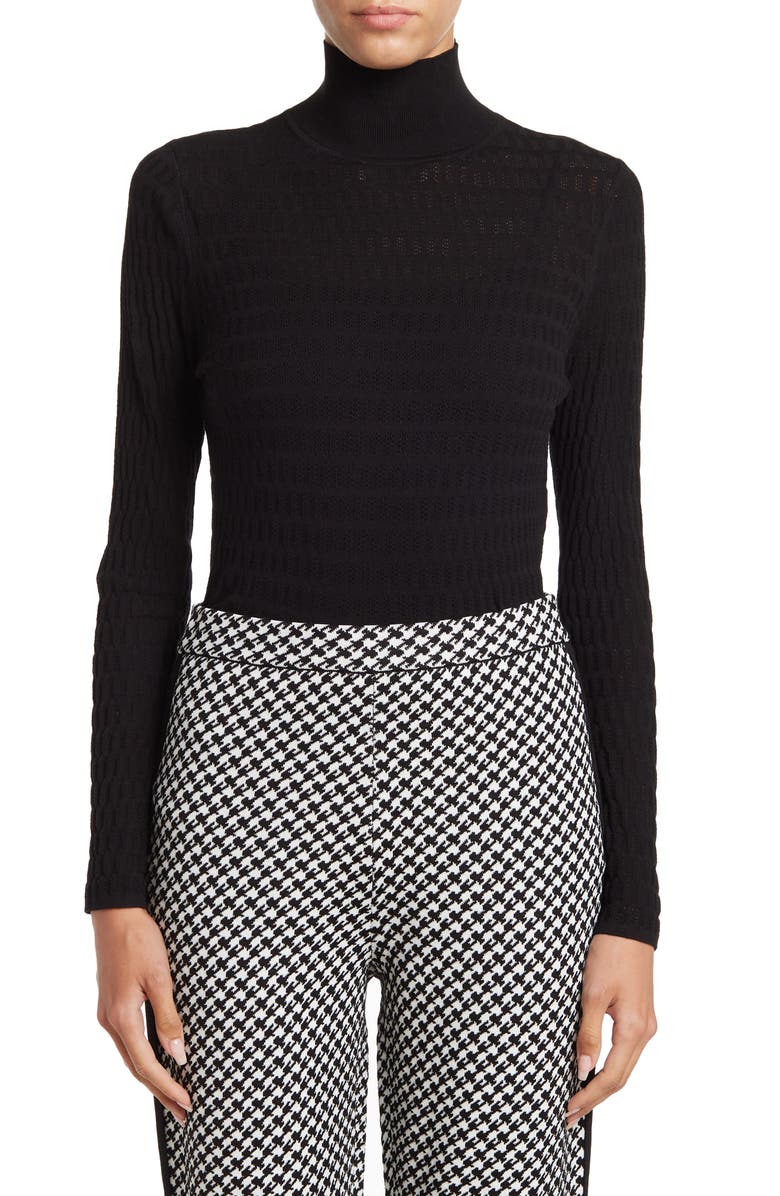 St. John Collection Mock Neck Pointelle Knit Top, Main, color,