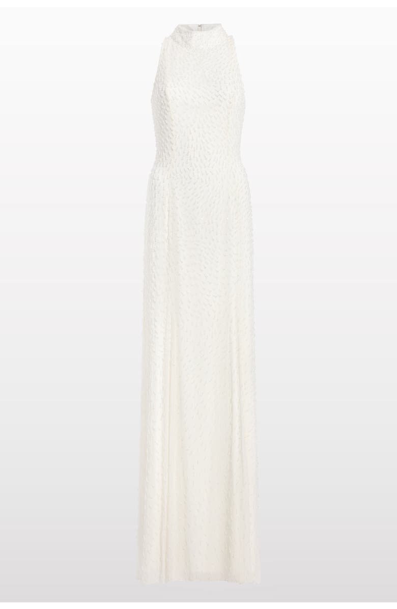 Jenny Packham Mischief Embellished High-Neck Maxi Dress, Main, color, Ivory