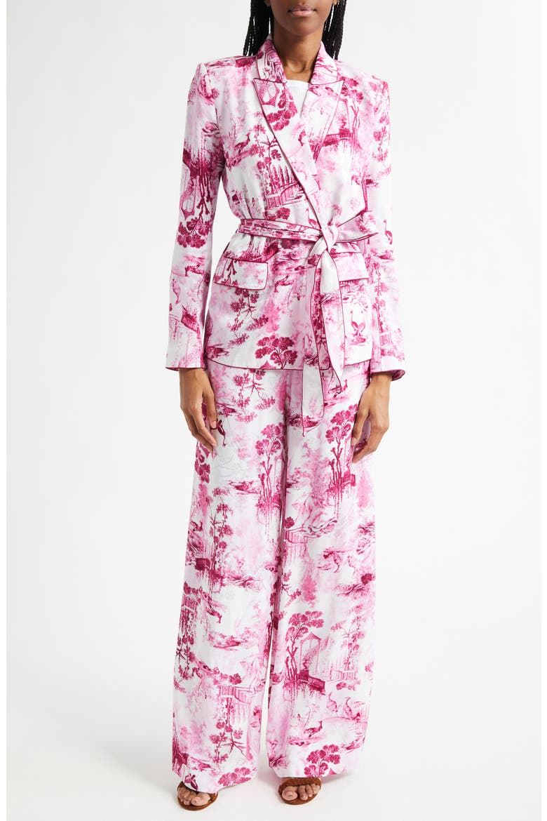 Ivy Wide Leg Pull-On Pants, Alternate, color, WHITE/ PINK PORCELAIN TOILE