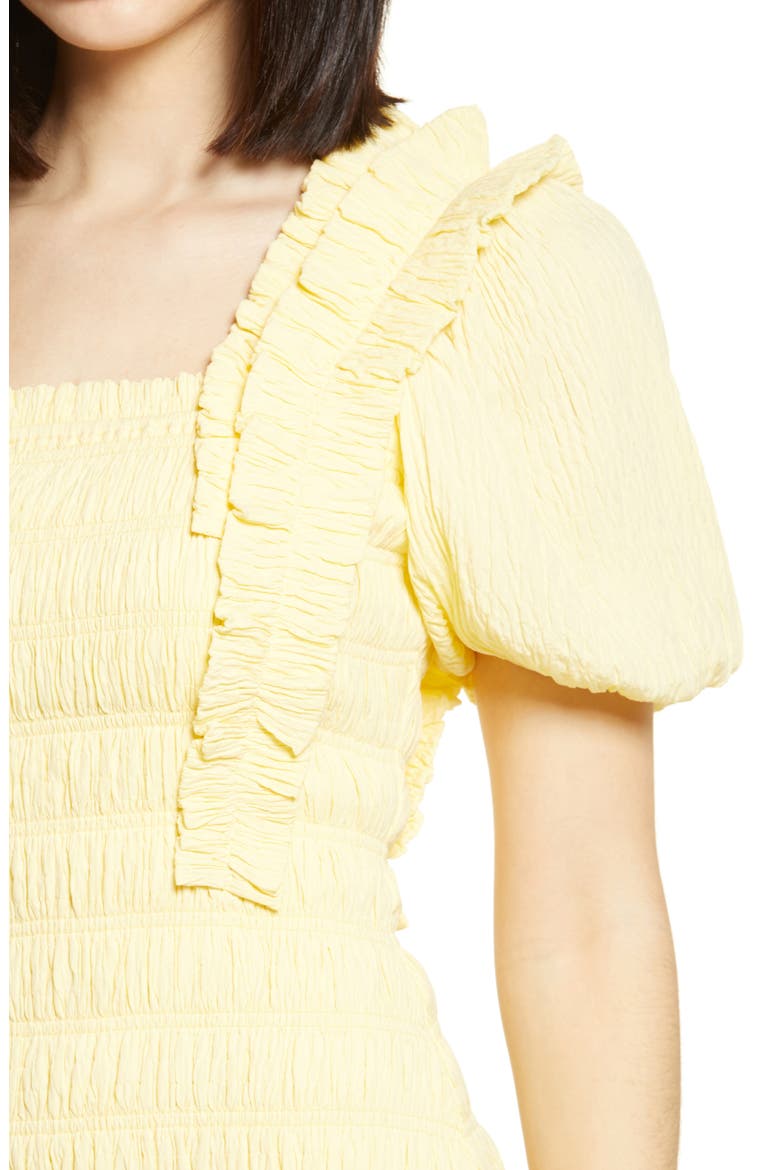 Smocked Puff Sleeve Dress, Alternate, color, YELLOW