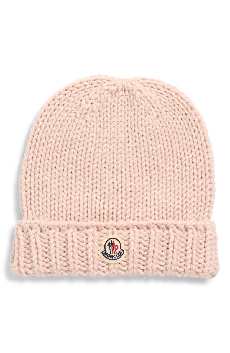Moncler Kids' Virgin Merino Wool Beanie, Main, color, Medium Pink