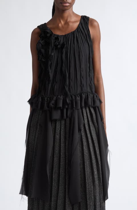 Pleated Georgette Tank