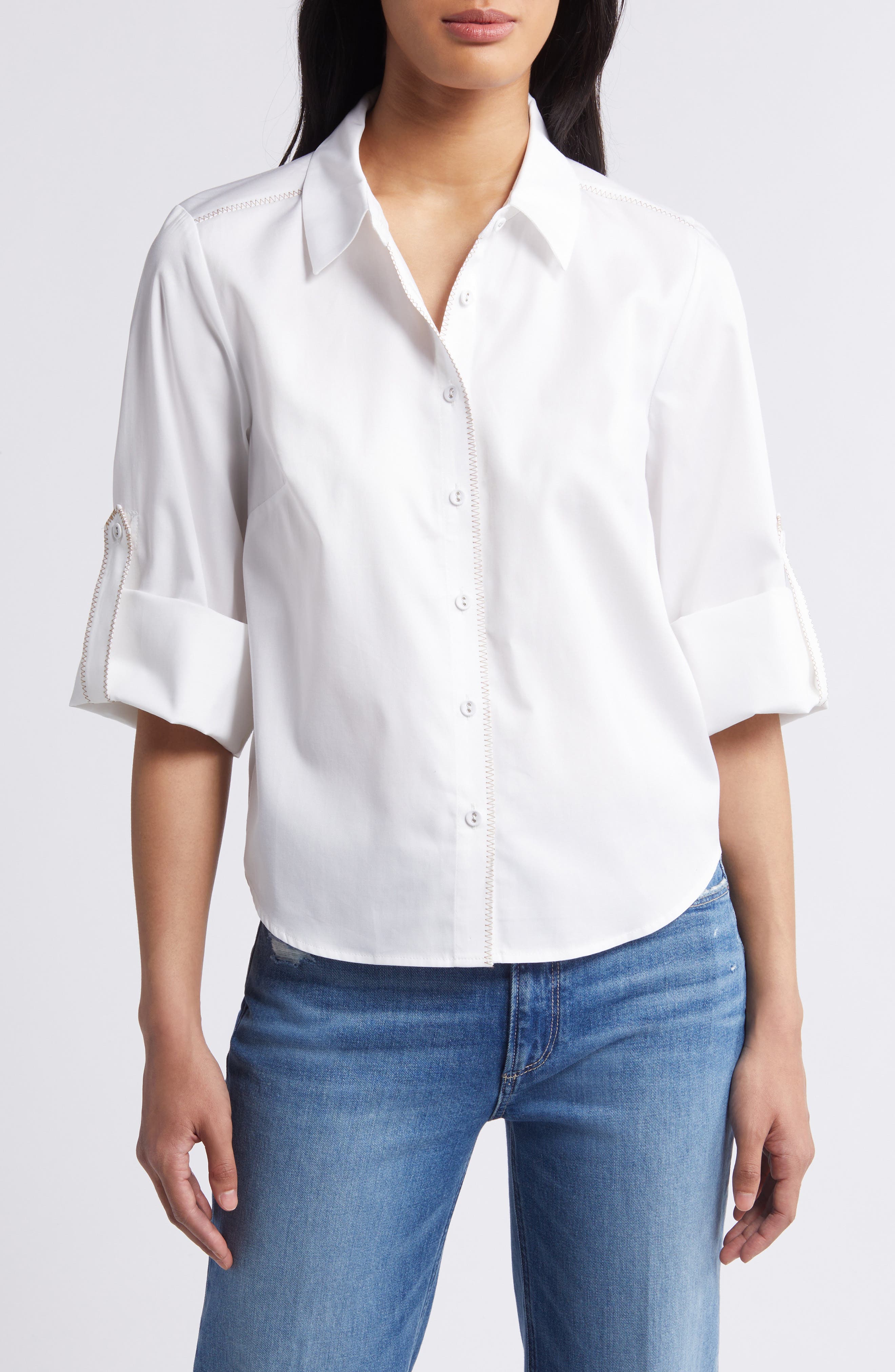 Roll Tab Button-Up Shirt