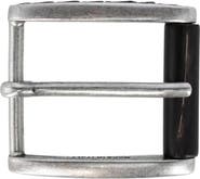Trafalgar 35mm Italian Side Detailed Solid Brass with Black Stag Horn Roller Harness Belt Buckle