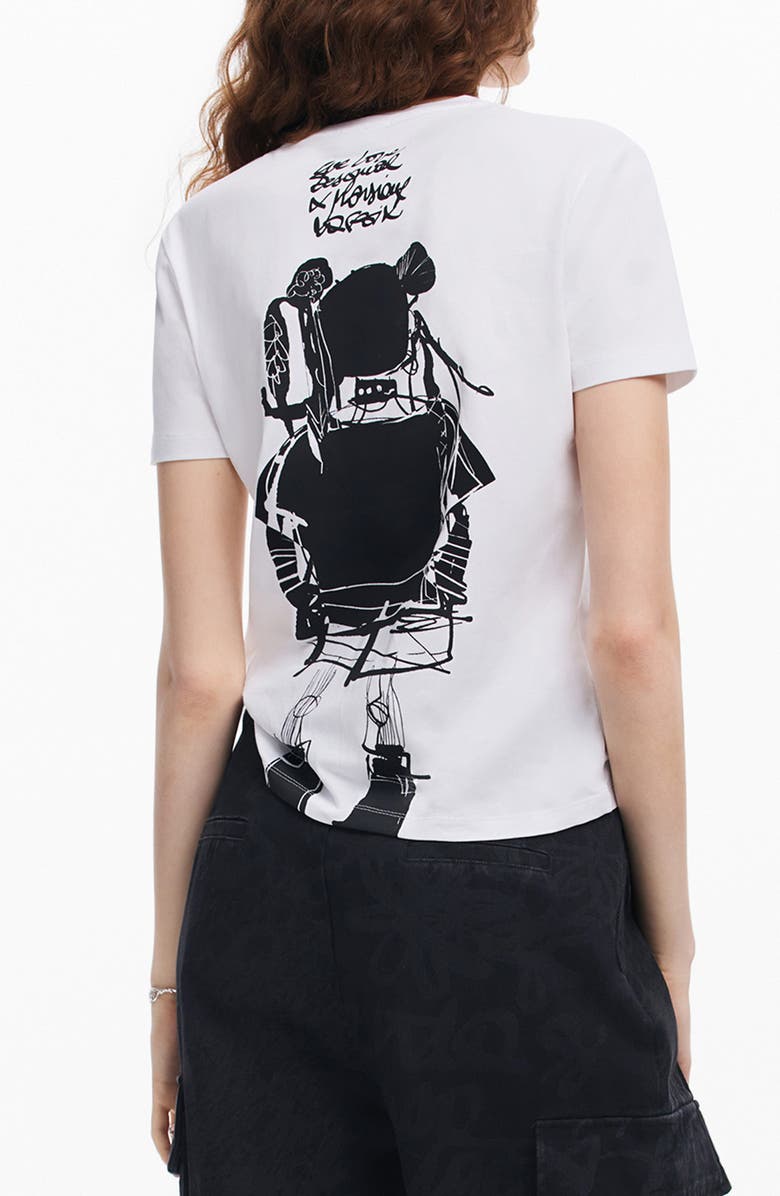 Desigual Choi Lacroix Cotton Graphic T-Shirt, Alternate, color, 