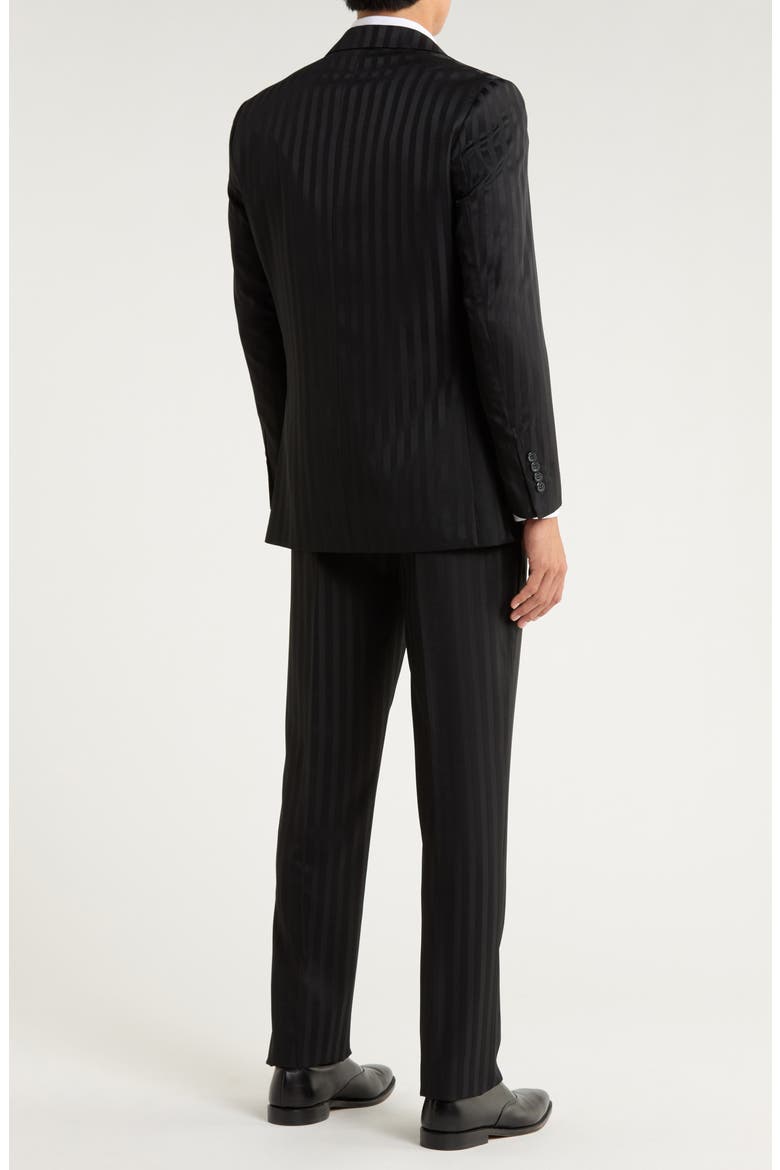 Stripe 3-Piece Suit, Alternate, color, BLACK
