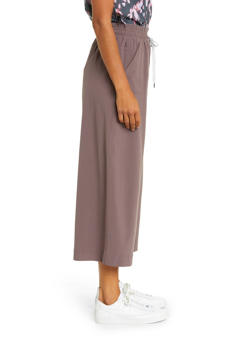 Getaway Paperbag Waist Wide Leg Ankle Pants, Alternate, color, GREY SPARROW