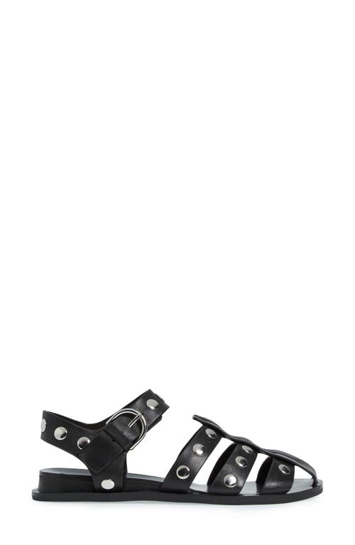 Rag & Bone Beau Studded Leather Fisherman Sandals In Black Leather