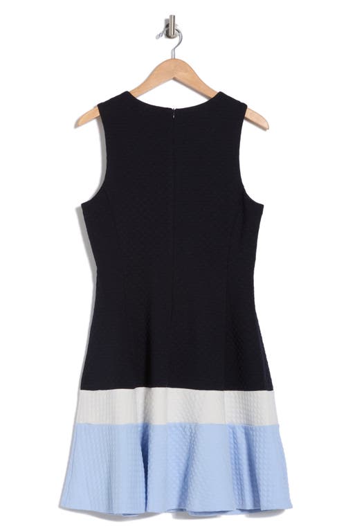 ELIZA J ELIZA J COLORBLOCK SLEEVELESS FIT & FLARE DRESS