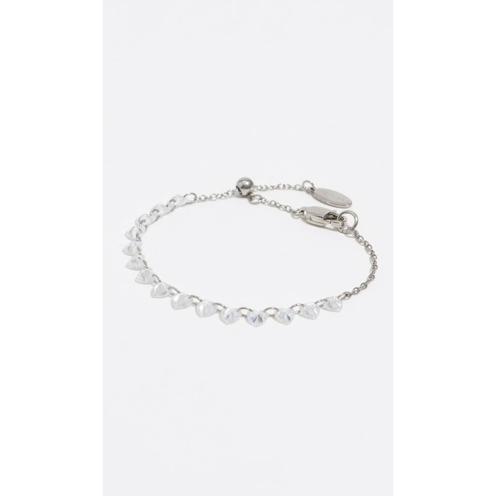 Bimba Y Lola Hearts Crystals Bracelet In Silver