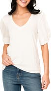 GIBSONLOOK Twist Sleeve V-Neck Top