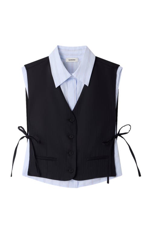 Sandro 2-in-1 Vest Top In Black
