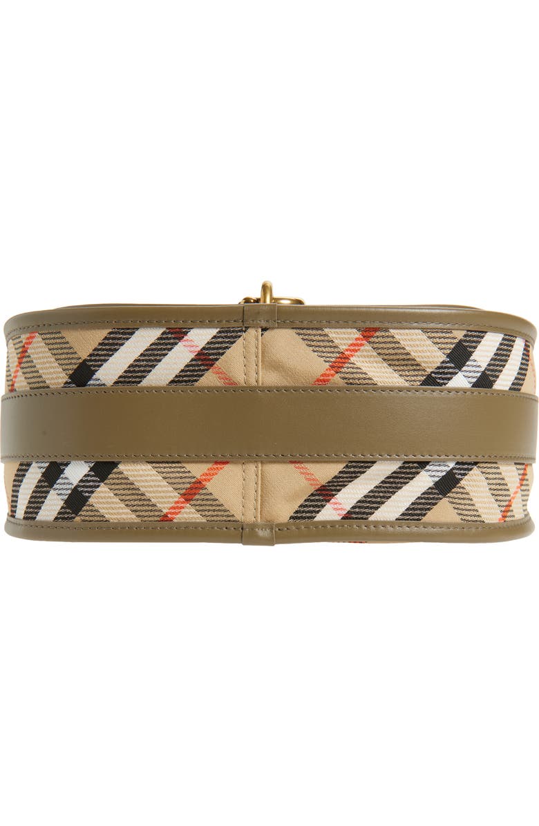 Burberry Small B Clip Check Messenger Bag, Alternate, color, Sand