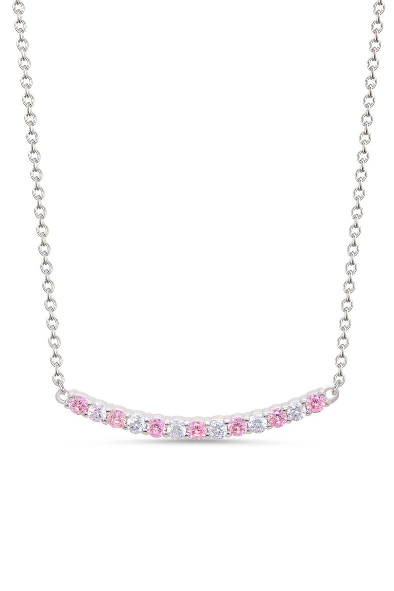 Kids' Cubic Zirconia Bar Pendant Necklace, Main, color, OPEN PINK