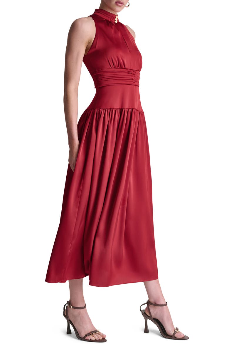 Mock Neck Maxi Dress, Alternate, color, TOSCANA CLAY
