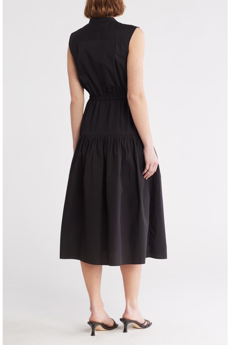 Margaret Sleeveless Poplin Midi Dress, Alternate, color, BLACK