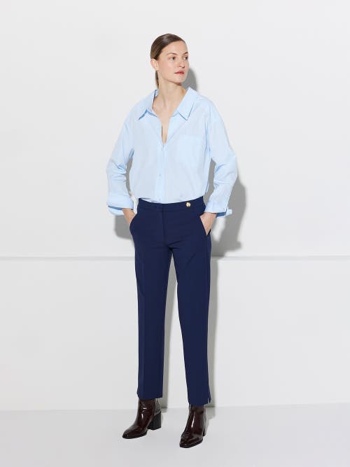 Callas Milano Charlotte Stretch Jersey Cropped Boy Pants In Blue