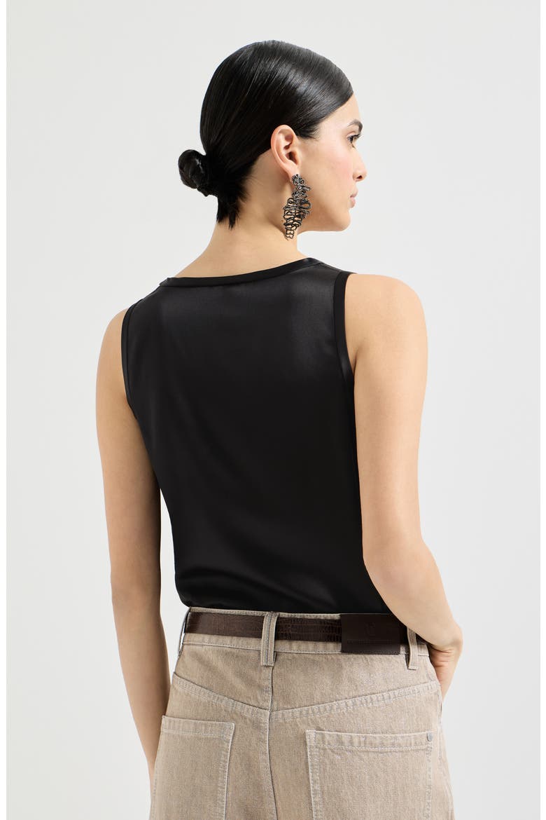 Satin top, Alternate, color, Black
