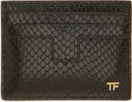 TOM FORD T-Line Python Embossed Leather Card Case