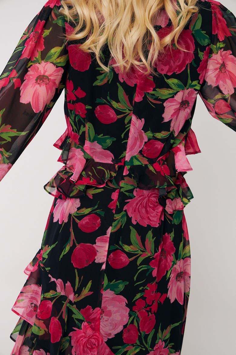 Lovecras Floral Tiered Ruffle Maxi Dress, Alternate, color, Floral Romance