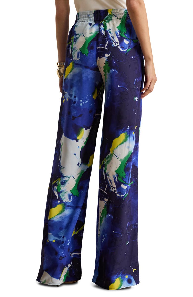 Lauren Ralph Lauren Abstract Print Wide Leg Pull-On Pants, Alternate, color, Blue/ Multi