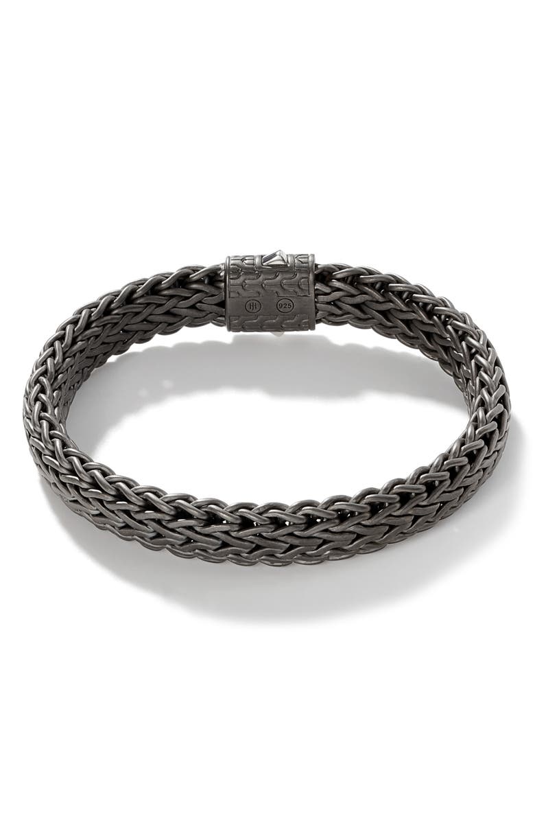 John Hardy Icon Flat Bracelet, Dark Silver, 11mm, Alternate, color, 