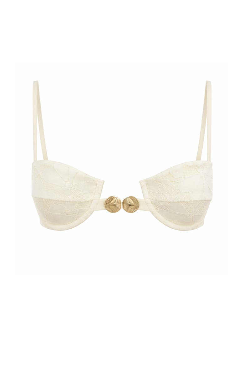 Hazel Bikini Top, Main, color, Cream