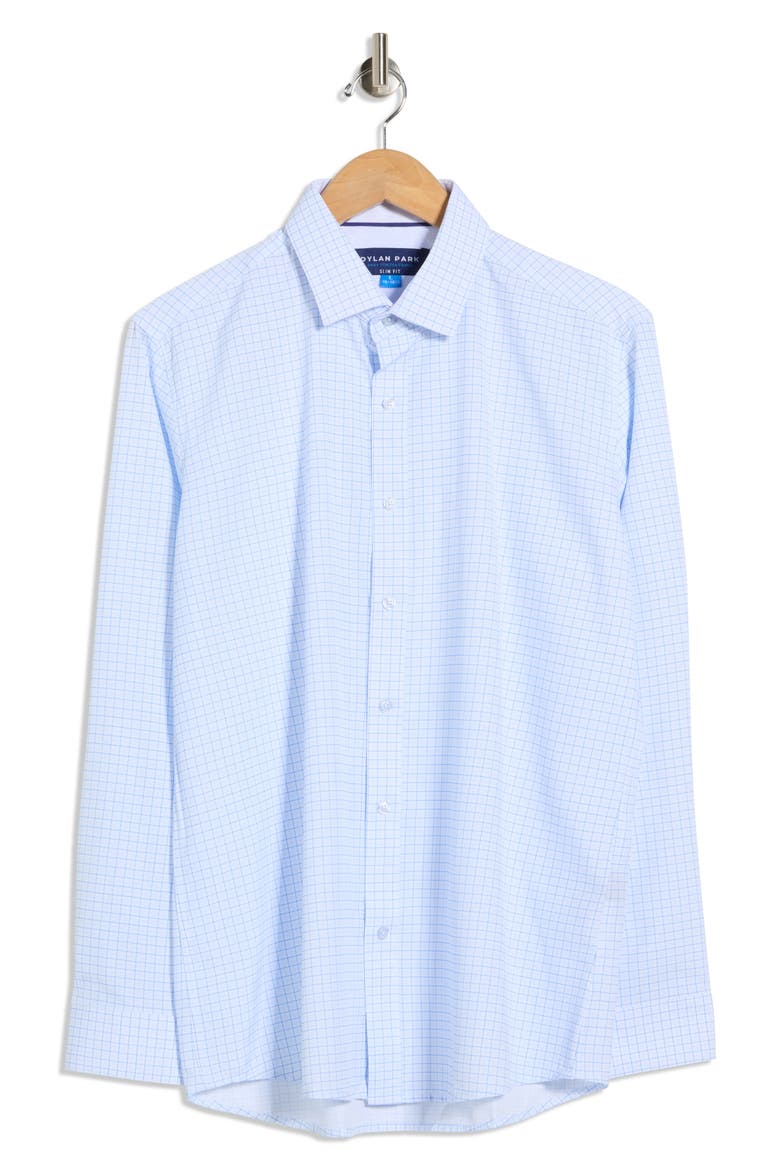 Slim Fit Perfect Stretch Long Sleeve Button Down Shirt, Main, color, BLUE