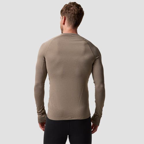 Backcountry Pines Microgrid Ultra-lt Baselayer Crew Top In Brown