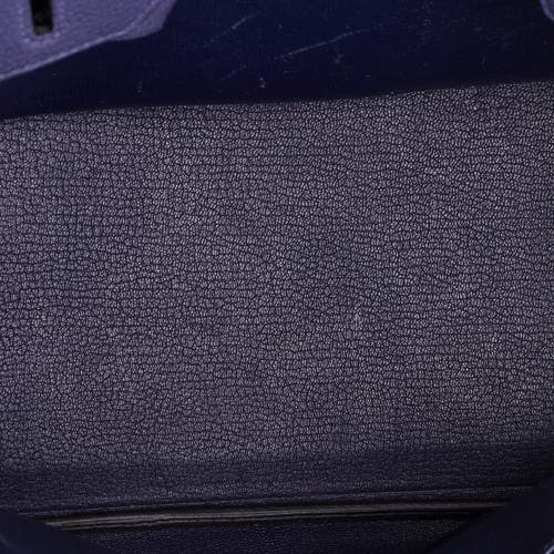 Pre-owned Hermes Hermes Birkin Handbag Blue Clemence With Gold Hardware 30 In Blue