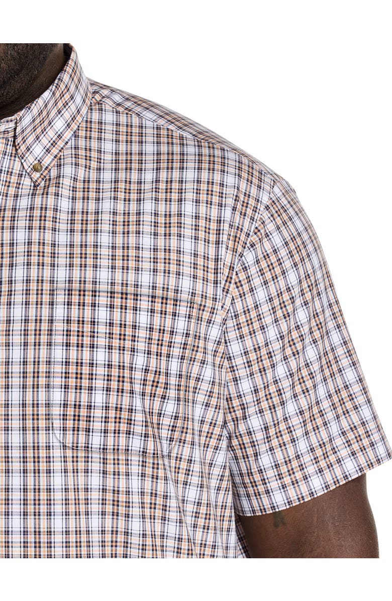 Harbor Bay by DXL Big & Tall Easy-Care Plaid Sport Shirt, Alternate, color, Orange Multi