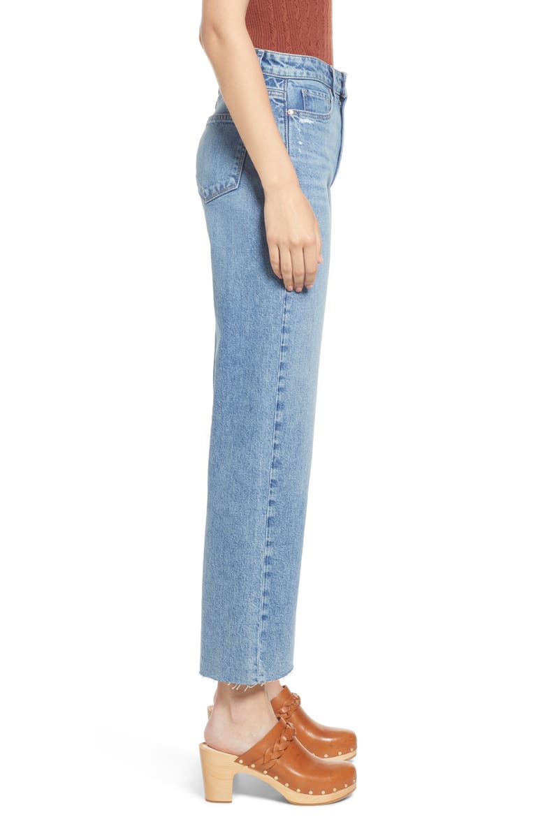 Leenah Raw Hem Wide Leg Jeans, Alternate, color, HENNA