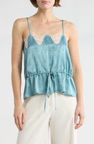 NSR Scalloped Lace Trim Satin Camisole