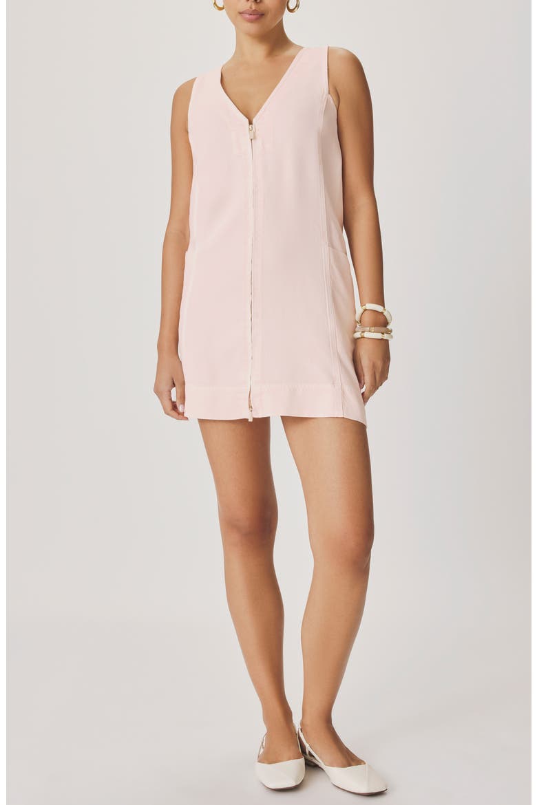 Lounge Zip Front Minidress, Main, color, ROSE PETAL PINK