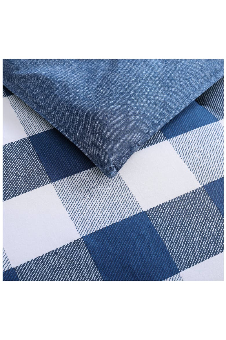 Bison Plaid Comforter & Sham Set, Alternate, color, NAVY