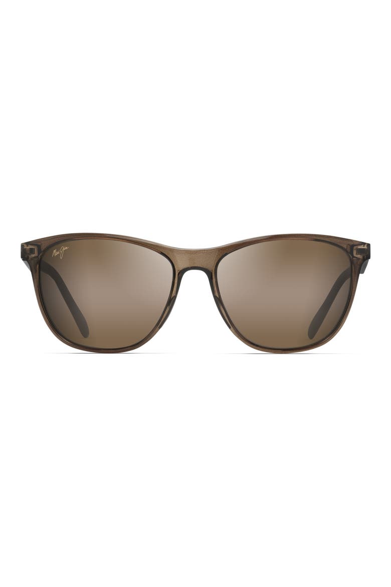 Sugar Cane 57mm Polarized Square Sunglasses, Main, color, TRANSPARENT MOCHA/ HCL BRONZE