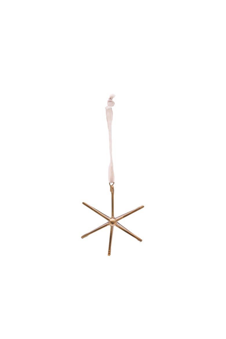 Star Glass Brass Pieced Christmas Tree Ornament, Alternate, color, Gold
