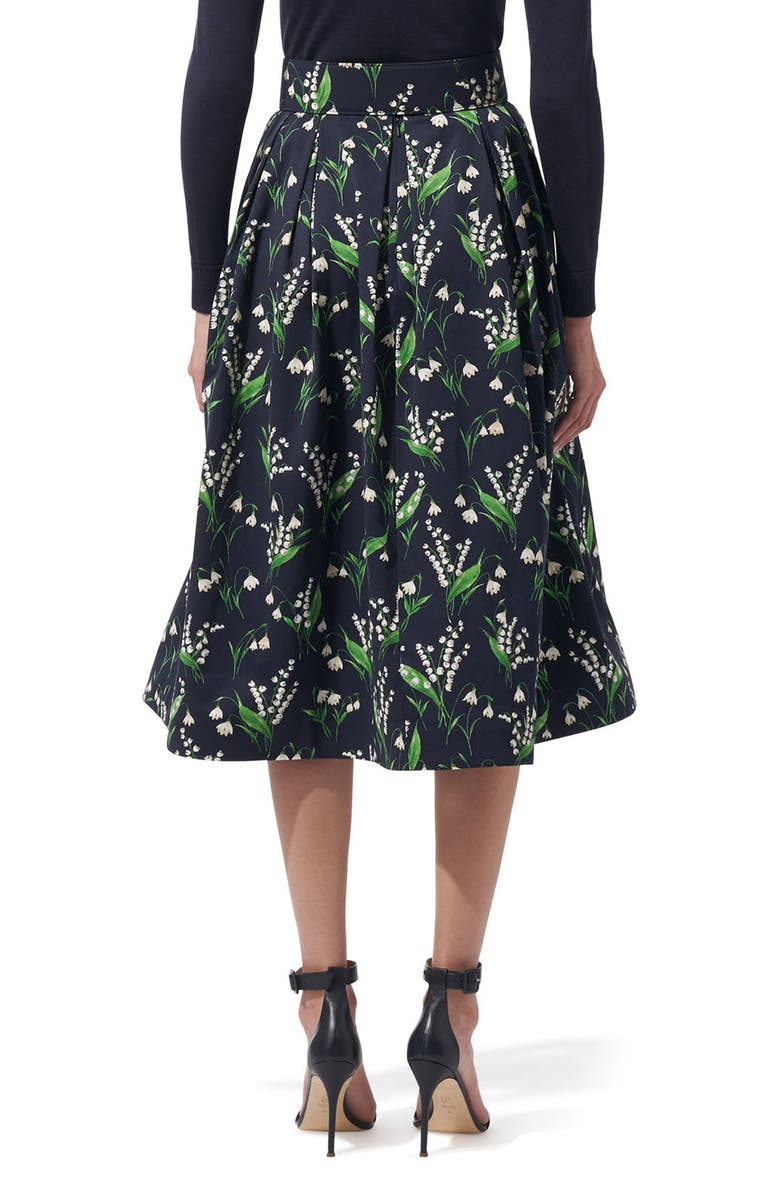 Carolina Herrera Lily of the Valley Print Midi Skirt, Alternate, color,