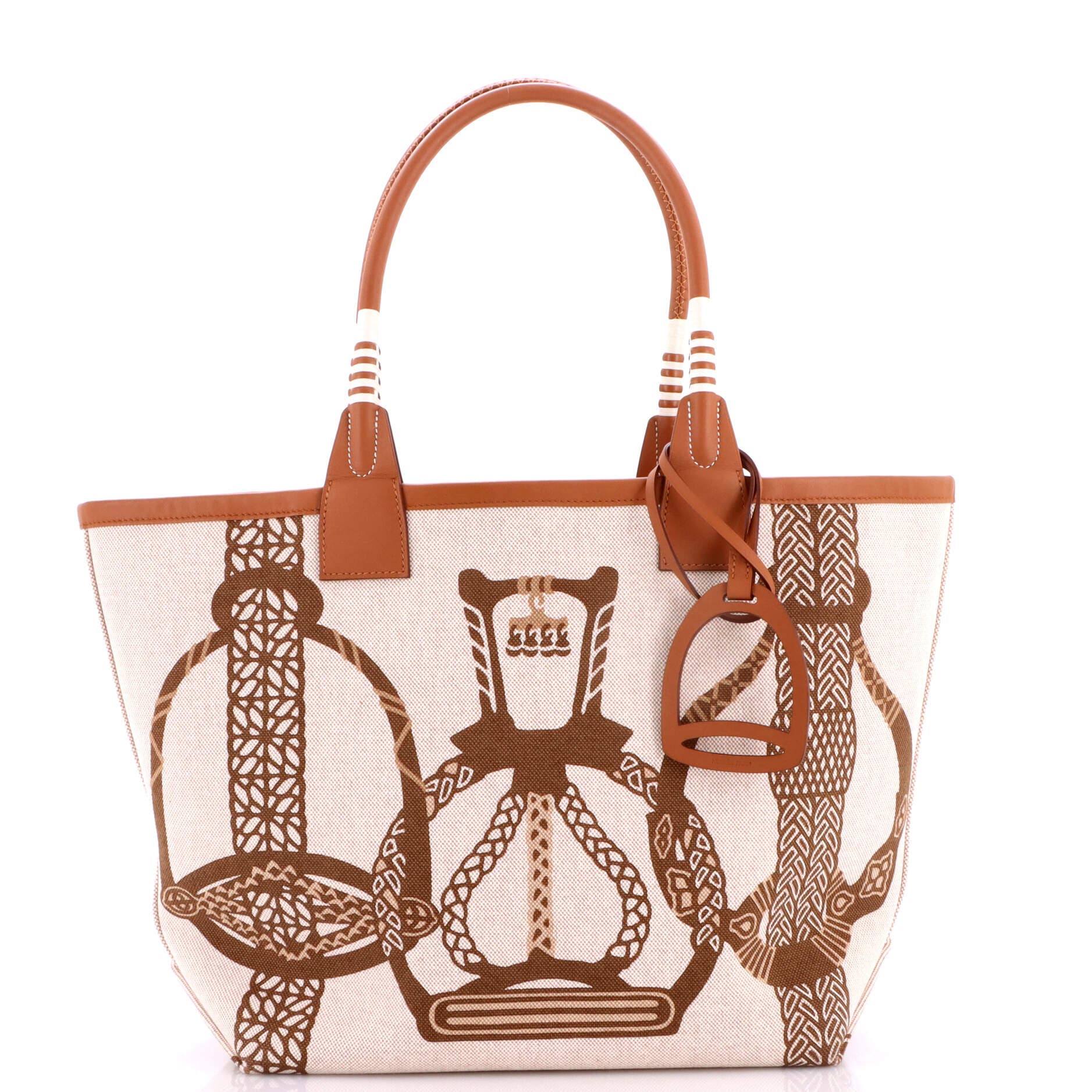 Sac Steeple Tote Printed Toile with Leather 28, Main, color, Gold