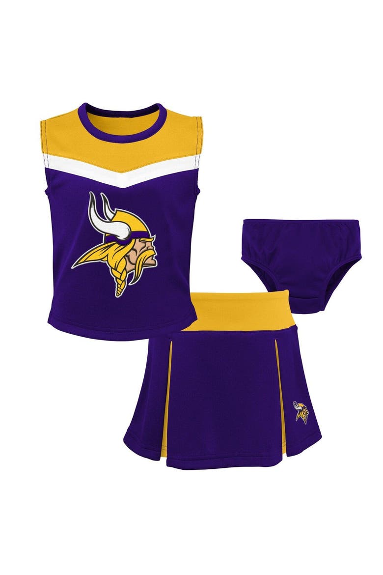 Girls Preschool Purple Minnesota Vikings Spirit Cheerleader Two-Piece Set with Bloomers, Main, color, Purple
